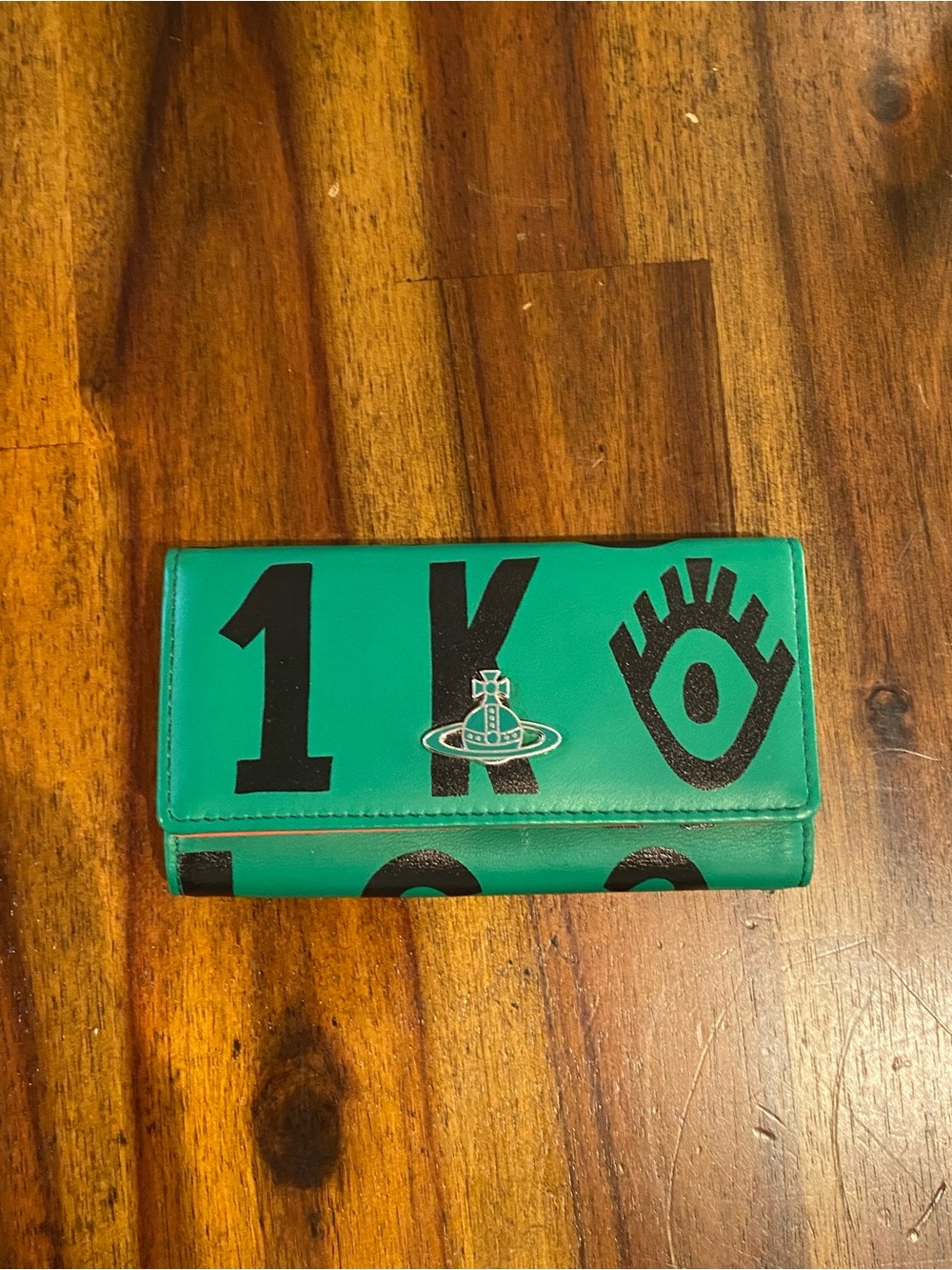 Vivienne Westwood Green and Black Graphic Leather Key Holder